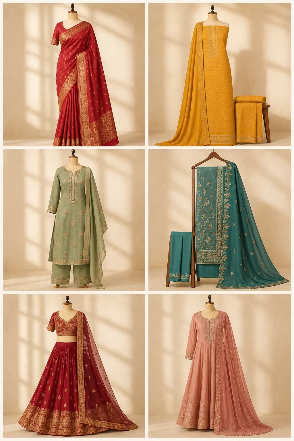 Six Indian boutique products in a Business Profile grid